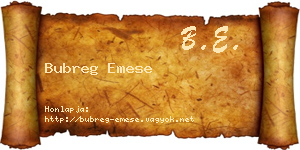 Bubreg Emese névjegykártya